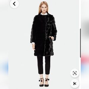 Kate Spade Black Faux Fur Coat